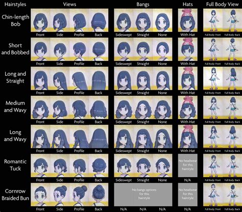 female hairstyles in pokemon sun and moon